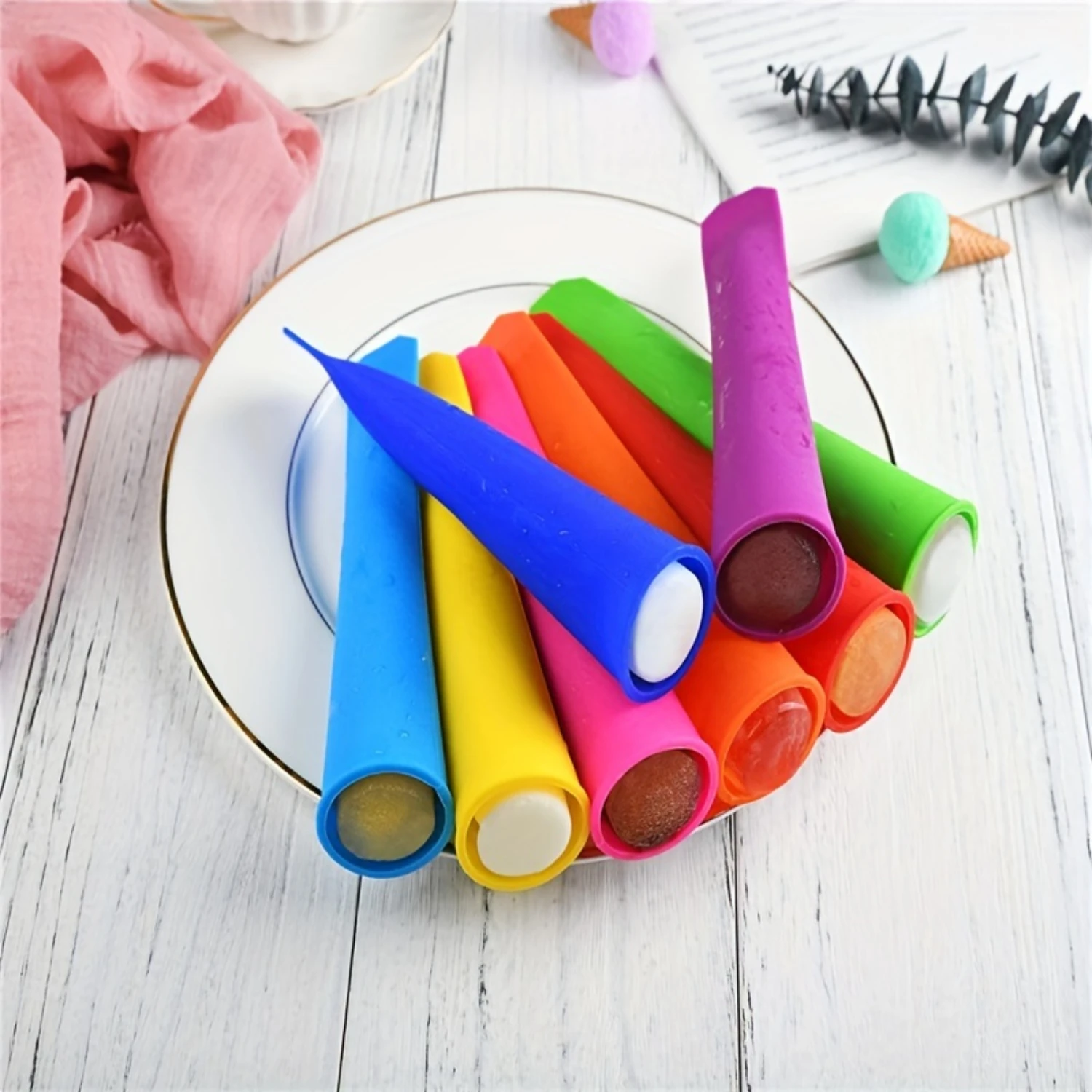 1 adet/6 adet, Popsicles Kalıpları, Yeniden Kullanılabilir Bebek Silikon Popsical Kalıpları, DIY Popsicles/Yoğurt S Için Kapaklı Buz Kalıpları buzlu