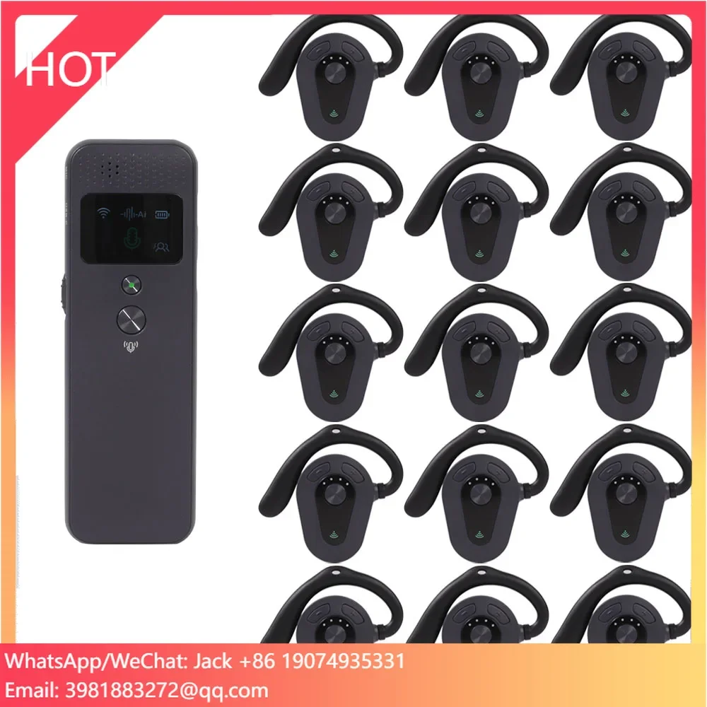 Wireless Audio Tour Guide Headset Microphone System Radio Guide, Radioguide For School Conference Simultaneous Interpretation