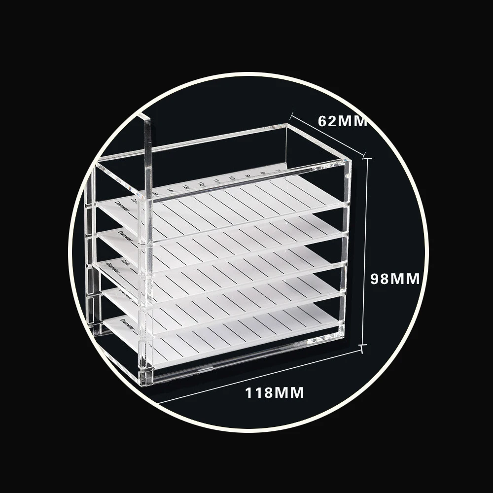 5 레이어 속눈썹 연장 보관 상자 아크릴 팔레트 밍크 래쉬 주최자 홀더 디스플레이 스탠드 접목 메이크업 도구 용품