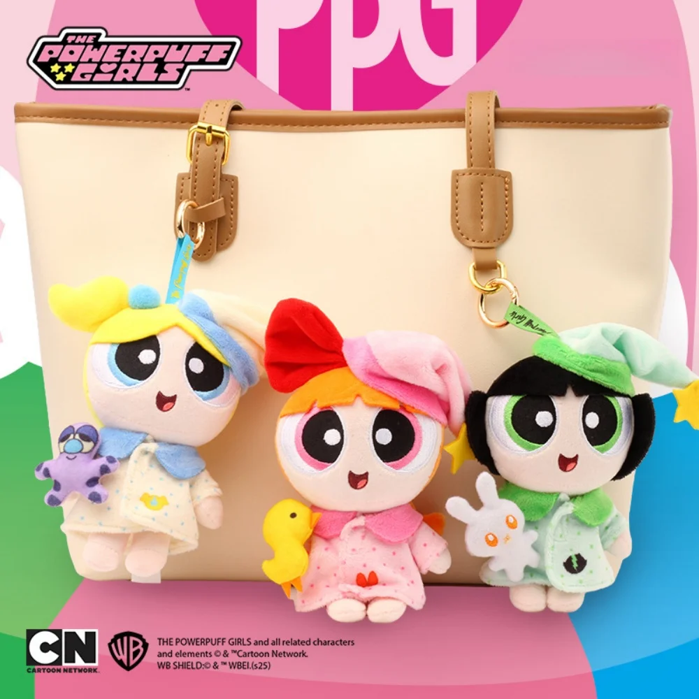 

15 см аниме Powerpuff Girls куклы игрушки цветущие пузыри чашка плюшевый брелок мультяшная сумка украшения кукла висит подарки для девочек