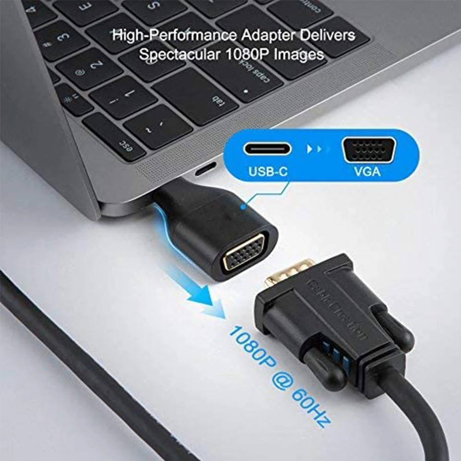 USB-C to VGA adapter 1080P Thunderbolt 3 USB 3.0 Type C to VGA Cable adapter converter for Macbook pro Air Mini Dell HP