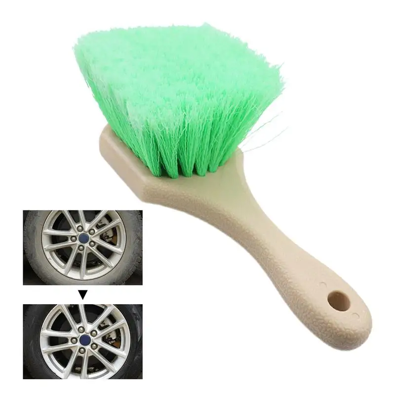 Wheel Brush Rim Soft Bristle Car Wash Utility Brush Professional Rim Tire Detailing Brush Car Wash Tire Scrubber For Wheel Rests