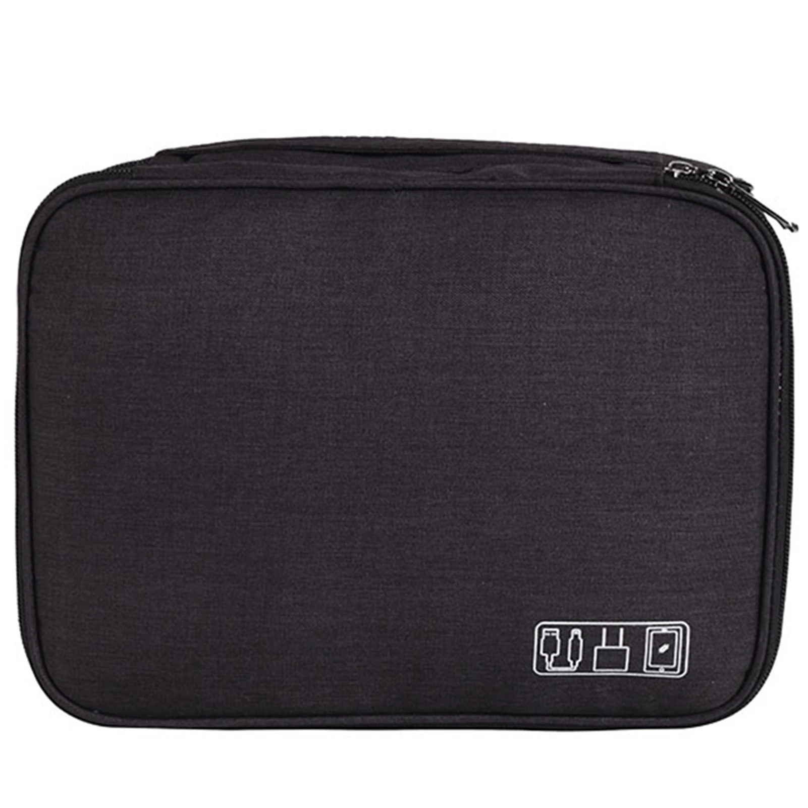 Electronic Equipment & Cable Organizer Storage Bag Splashproof 3-Layer Zipper Pouch Multifunctional For Travel