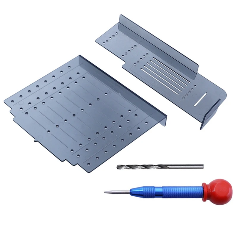 Gabinete Handle Template Tool com Center Punch, Hardware Template para alças e puxadores