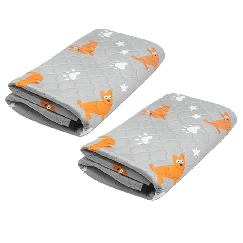 2 Pcs Guinea Pig Cage Liners Absorbent Reusable Washable Guinea Pig Waterproof Puppy Light Grey