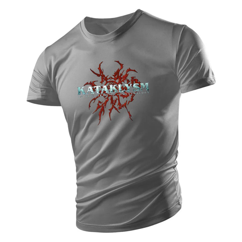 

Printed men's T-shirt letter casual short sleeved top breathable and comfortable vintage men's clothing street fitness exercise