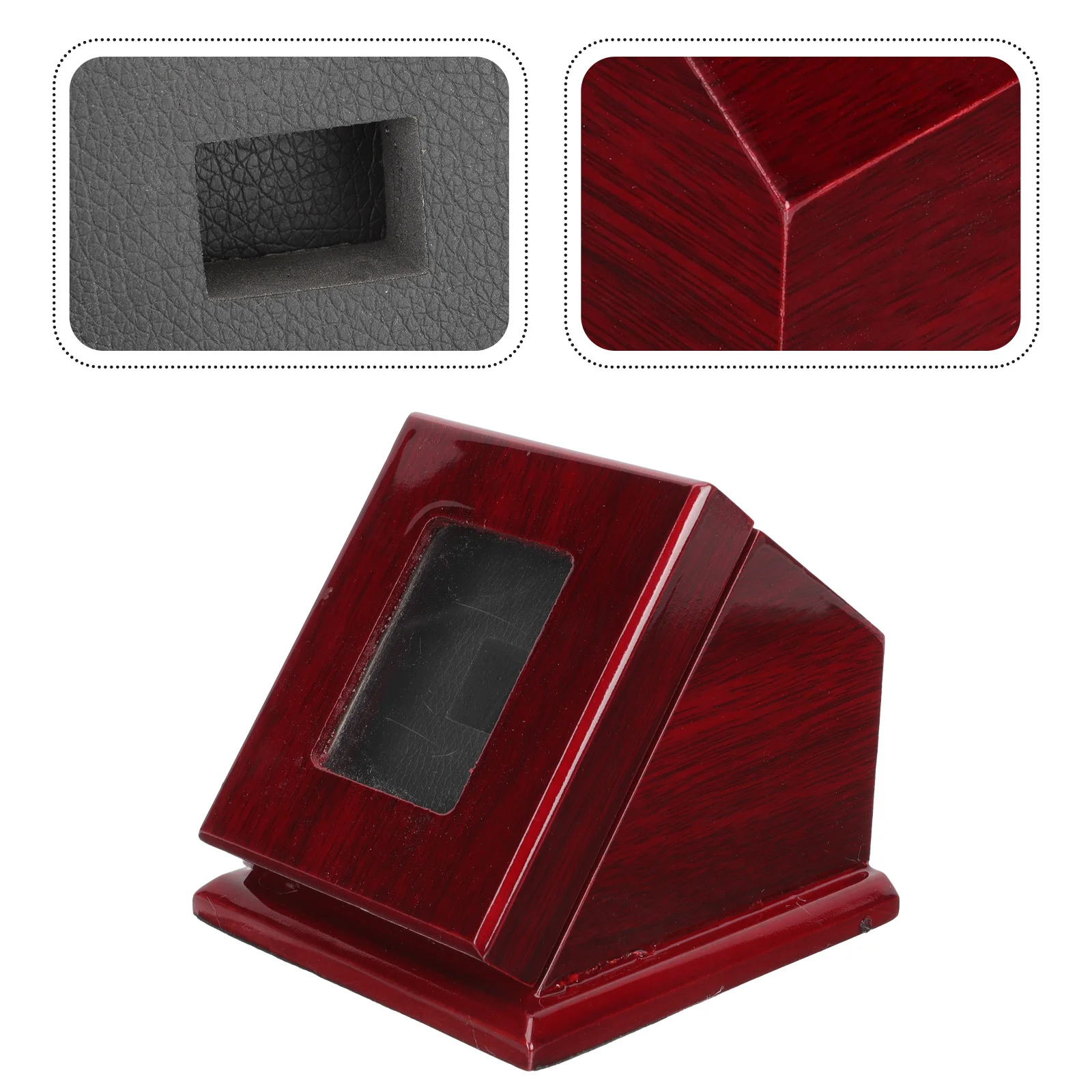 

Темно-красный держатель для колец чемпионата Изысканный деревянный витрина для колец Легкий портативный витрина для колец