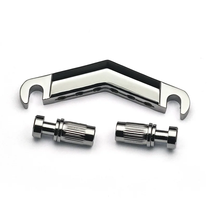 

V Shape Guitar Bridge, Guitar Compatible Replacement Parts, Black/Gold/Chrome Finish for LPElectric Guitar Parts