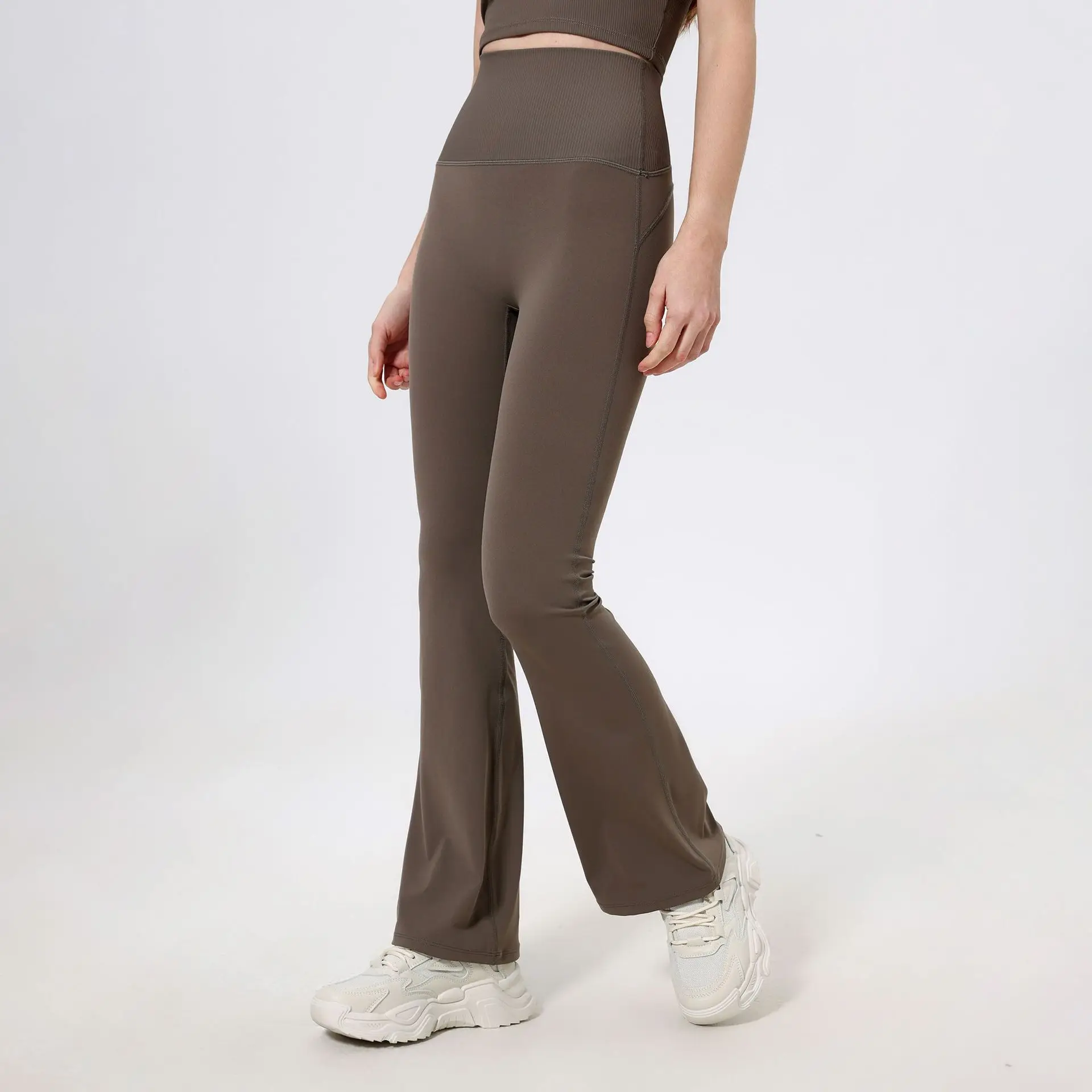 

Women Flare Pants Yoga Textured Sport Bell-bottoms Leggings Hip Lifting Running Flared Trousers High Waist Gym Fitness Slim Pant