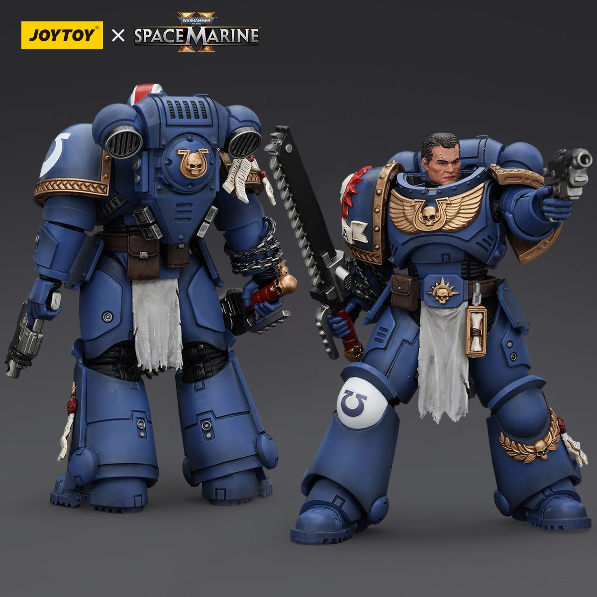 Joytoy warhammer 40k figura de ação uitramarines tenente zumbido figura gadriel irmão chahairon conjunta estatueta móvel modelo brinquedo