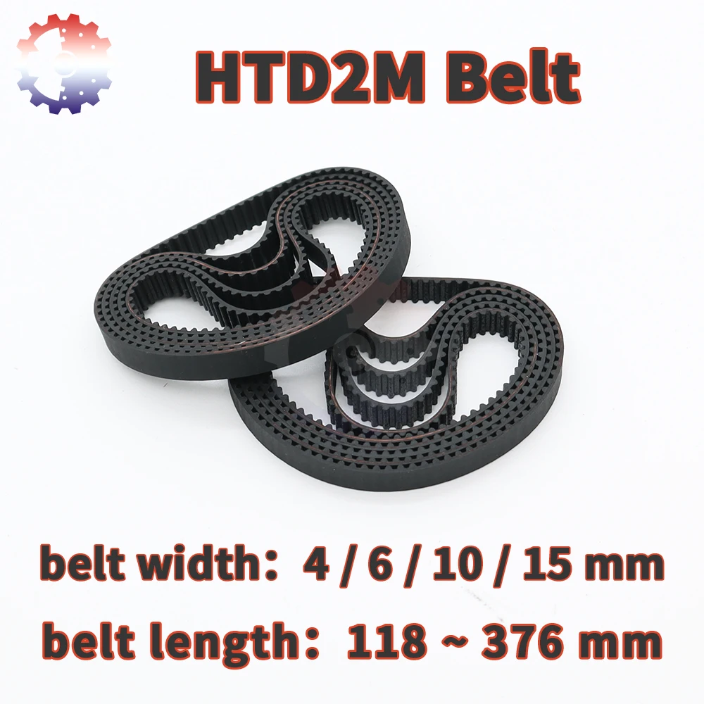 

HTD 2M Drive Toothed Belt 2M Timing Belt Width 4 6 10 15mm Belt Length 118mm to 376mm 142mm HTD2M Closed Loop Rubber Timing Belt