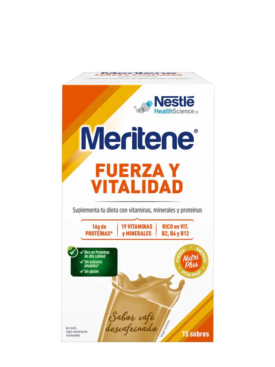 Meritene strength and vitality flavor decaffeinated coffee 30g 15 units-milk nutritional supplement