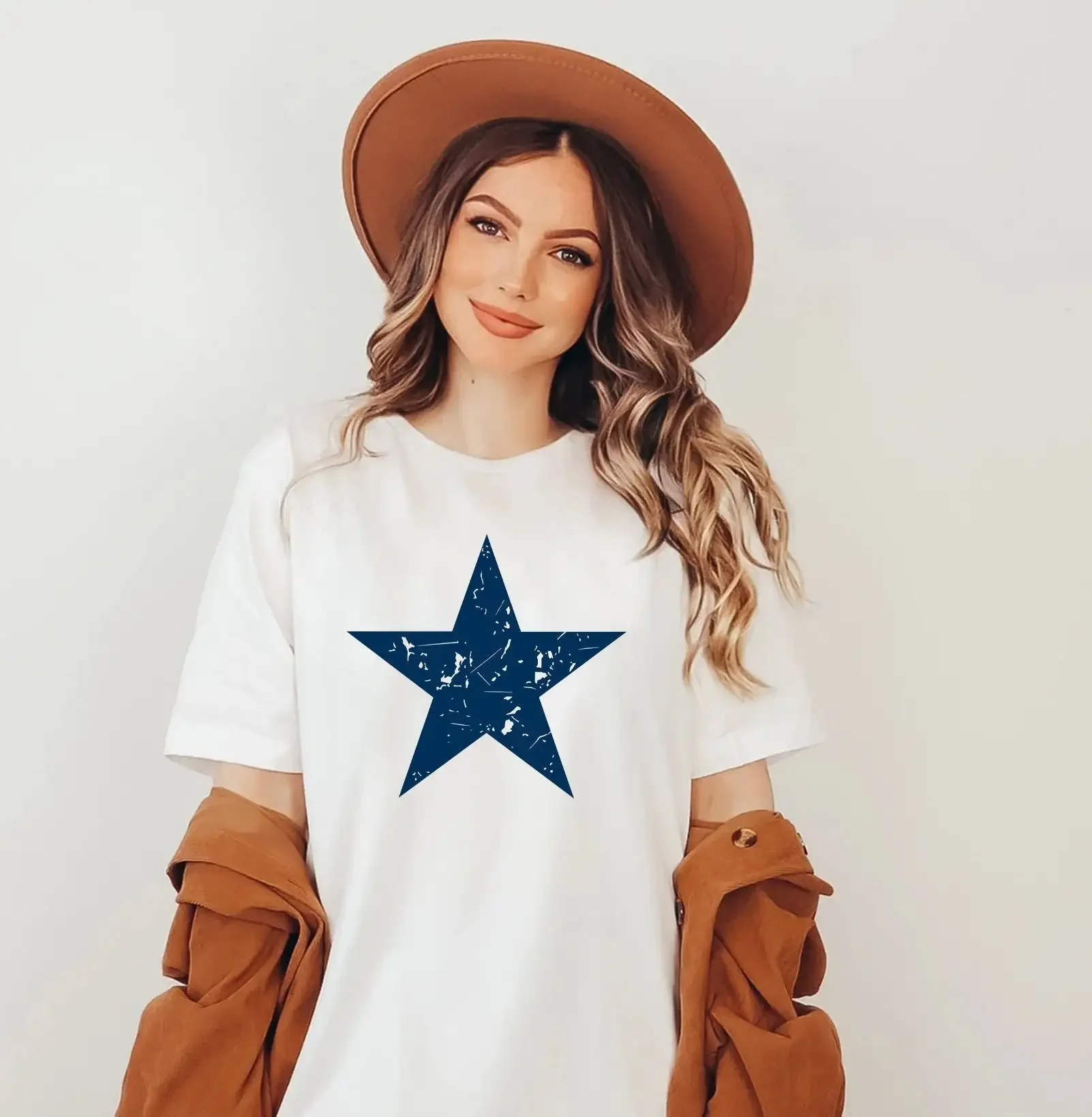 Distressed Star T Shirt White Big Chaos 'S 4Th Of July