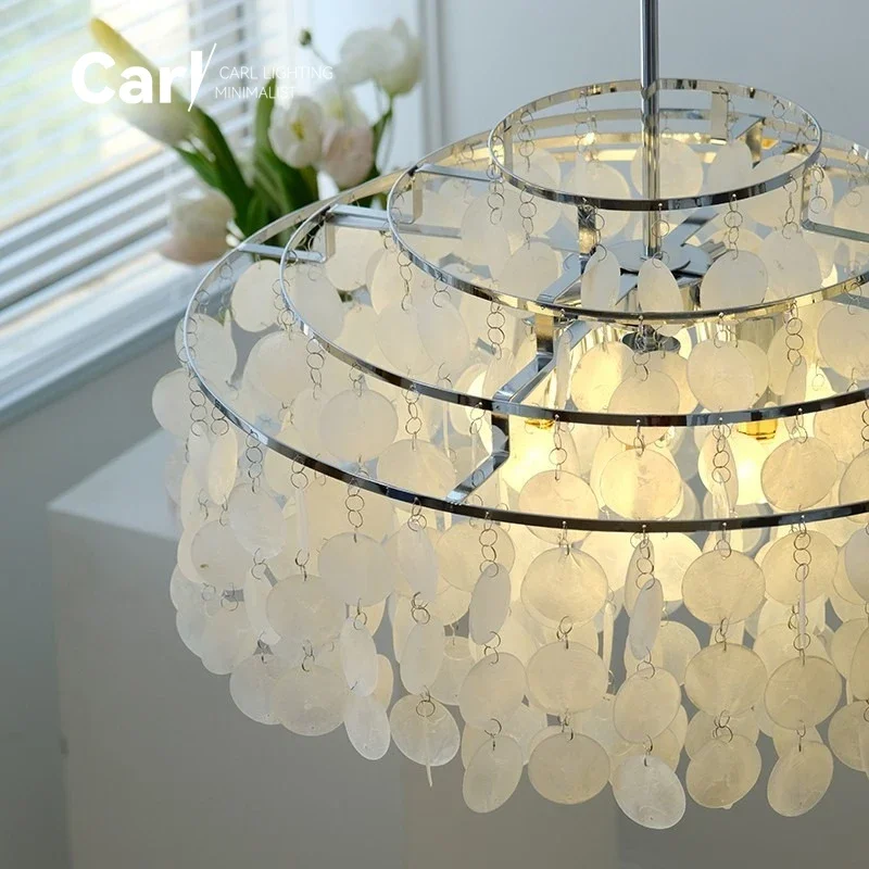 الحديثة الفاخرة شل الثريا لغرفة الطعام وغرفة المعيشة الثريا السقف الذهب/الكروم تصميم الثريا الشحن السريع #5