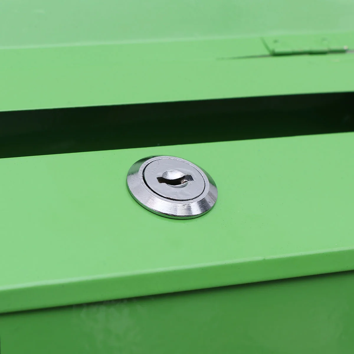 

Wall Hanging Locking Mailbox Vintage Iron Post Box Green Decorative Metal Box For Home Photo Props ()