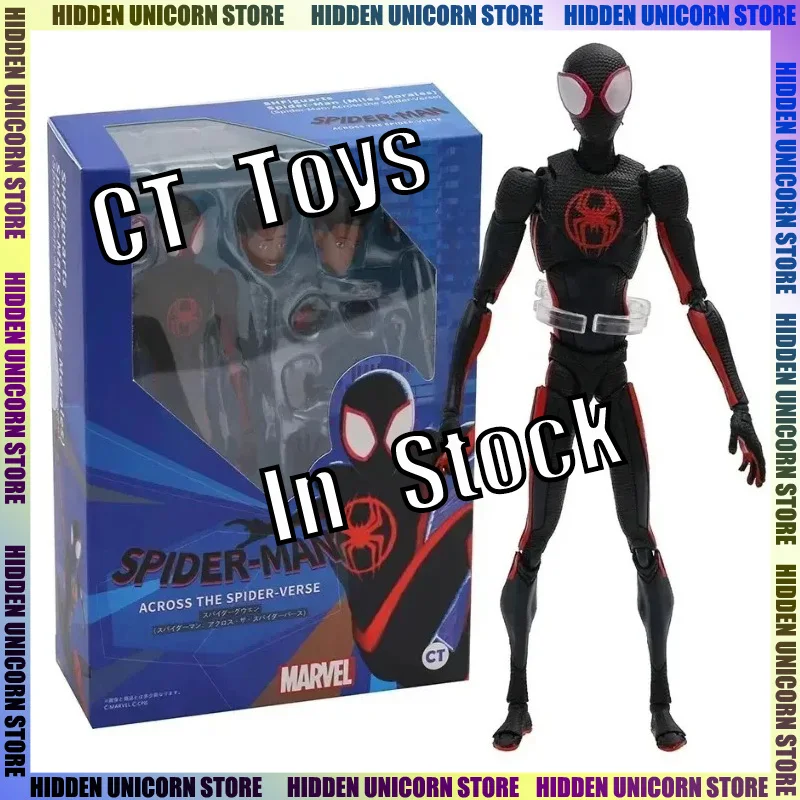 

In Stock CT Toys Miles Morales Spiderman Action Figure Mafex 185 Spiderman Anime Figure PVC Statue Model Collection Toy Gifts