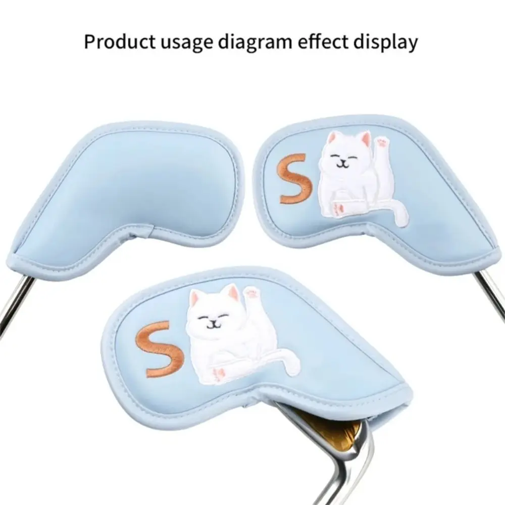 cats-pattern-golf-iron-head-cover-pu-leather-scratchproof-golf-head-protector-cartoon-kawaii-golf-club-covers-golf-supplies