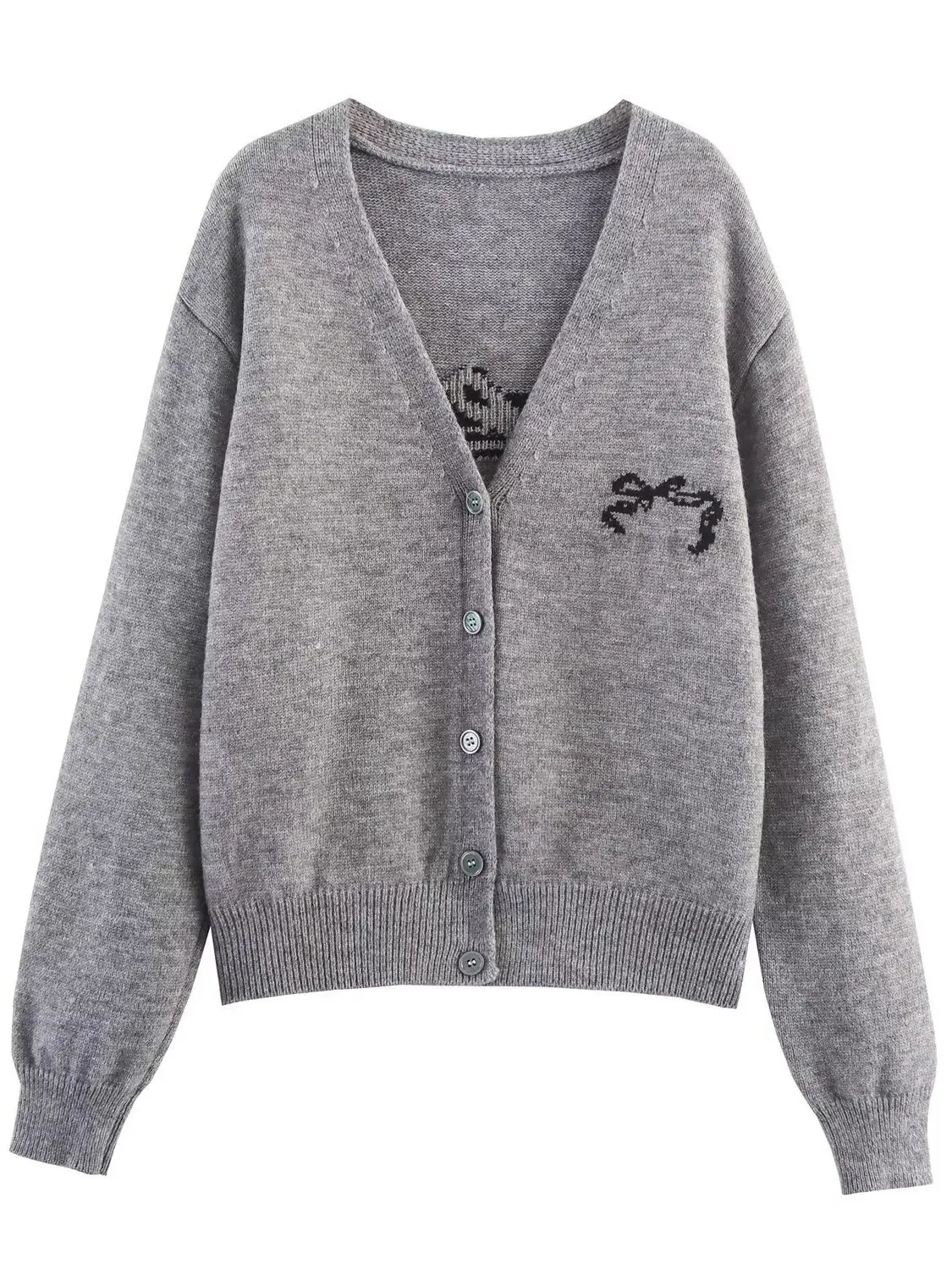 

Удобный мягкий открытый кардиган с v-образным вырезом, женский повседневный вязаный свитер, осень 2024, простой вариант, всесезонное полиэфирное волокно