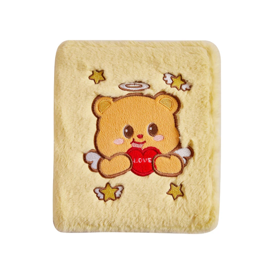 كتاب بطاقات الدب الكريمي القطيفة 4 ألبوم صور شبكي كتاب تذكار ستار تابع 3 بوصة كتاب تخزين البطاقات الصغيرة #5