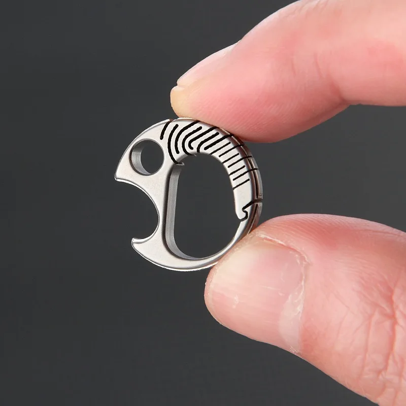 Pocket Titanium Alloy Mini Bottle Opener Portable Keychain Pendant EDC Small Tool Backpack Connection Buckle