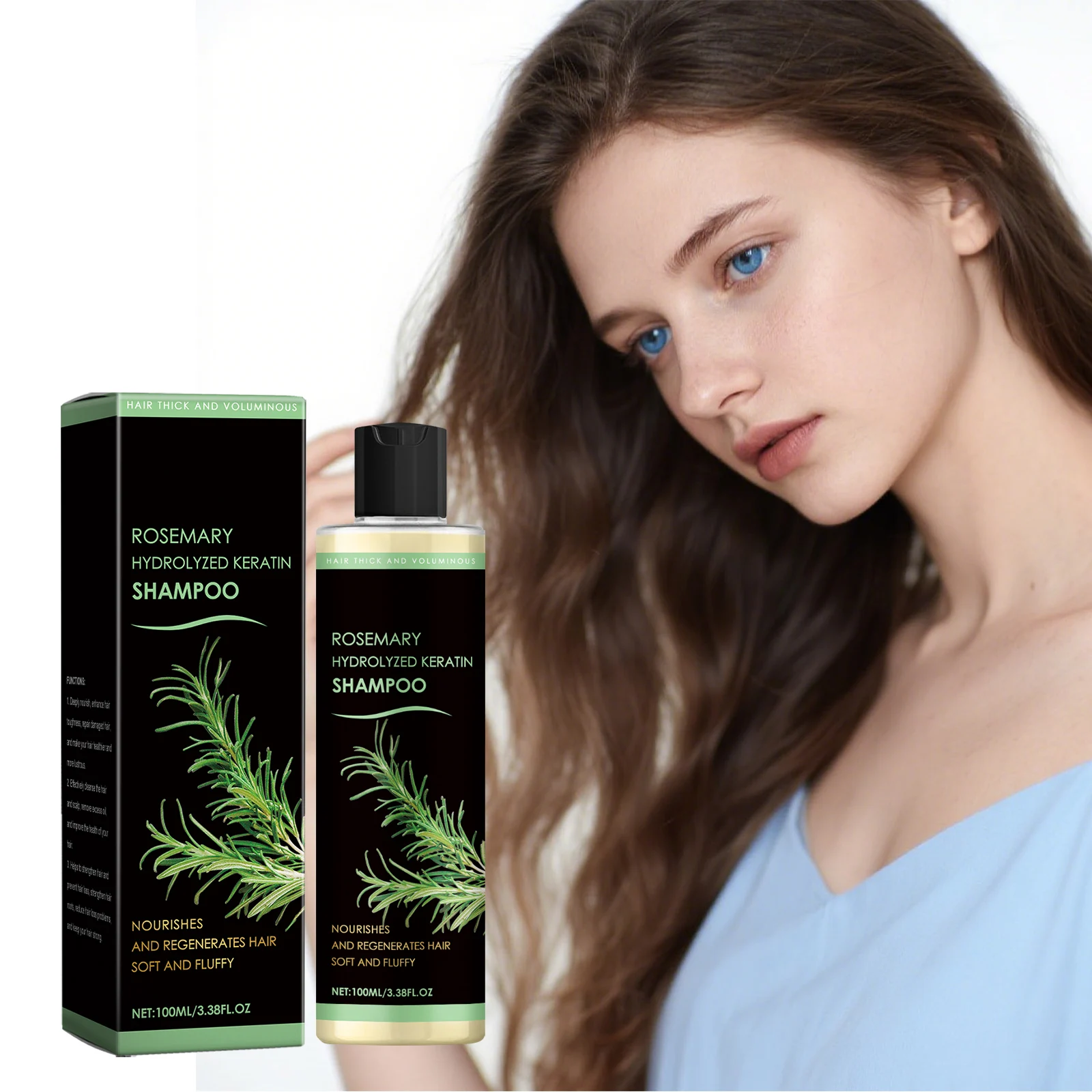 Rosemary Natural Shampoo Deep Cleanse Dandruff Nourish Scalp Repair Damaged Oil Control Hair Thickening Shampoo For Men & Women