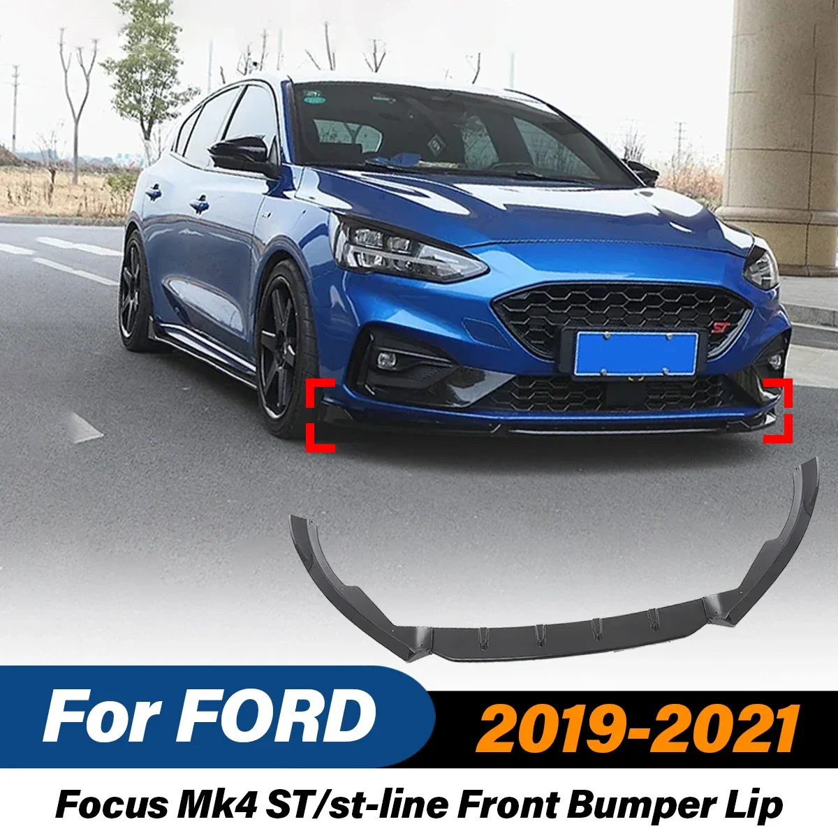 For Ford Focus Mk4 ST/st-line 2019 2020 2021 Front Bumper Lip Spoiler Diffuser Splitter Tuning Guard Car Front Surround Body Kit