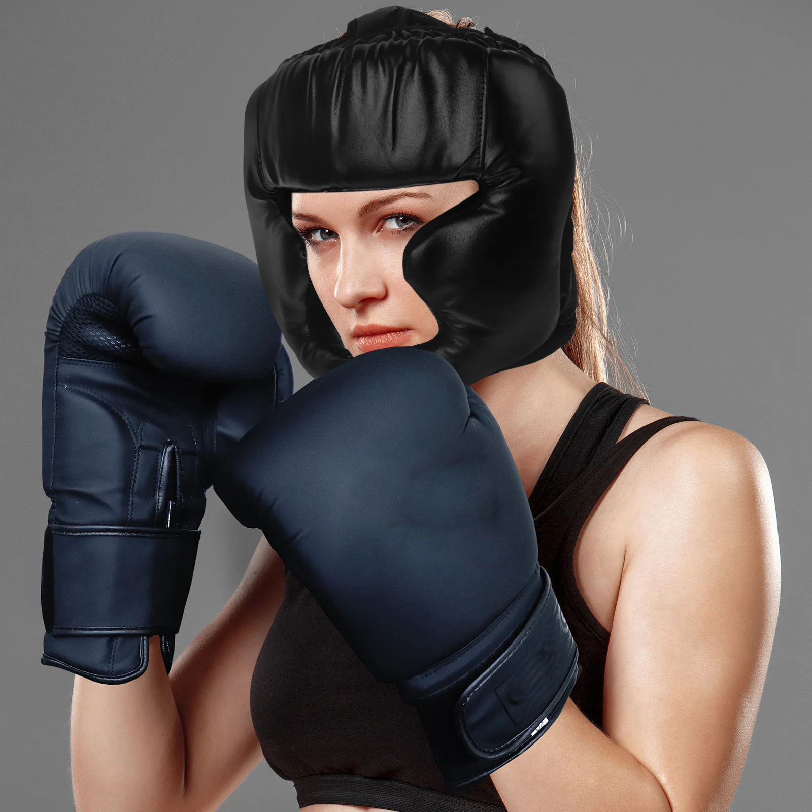 

Boxing Headgear Closed Design Protective Gear Unique Face Style Head Protector for Boxing Kickboxing Wrestling Training Adults