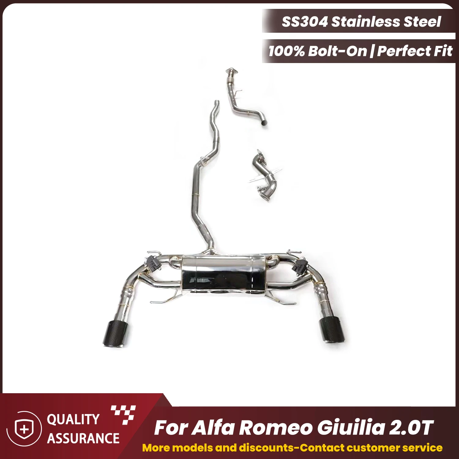 

ECCF Stainless Steel Catback Performance Exhaust for Alfa Romeo Giuilia 2.0T With Downpipe Aggressive Exhaust Sound
