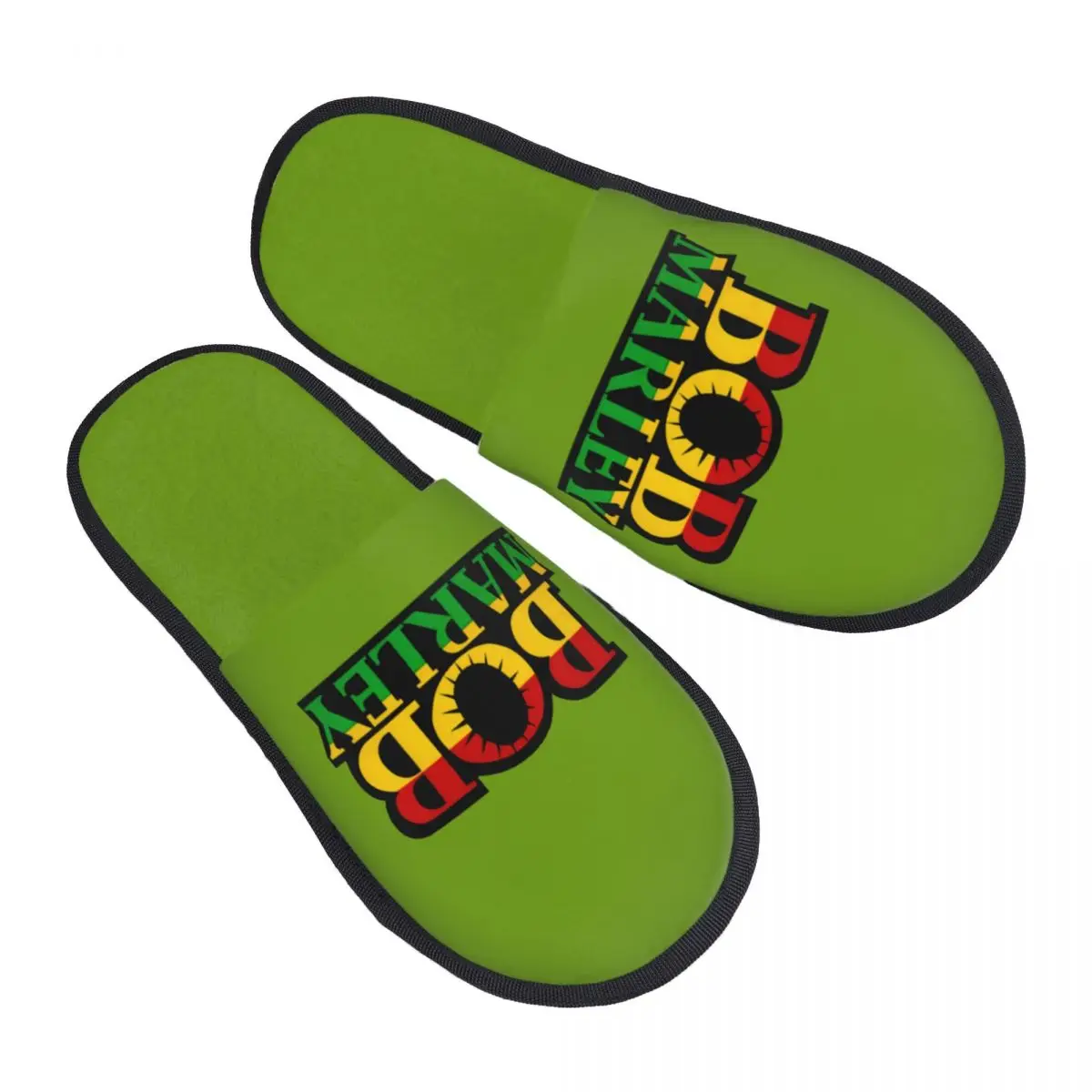 Custom Print Women Jamaica Singer Reggae Rock Bob Marley House Slippers Cozy Memory Foam Fluffy Slipper Indoor Outdoor Shoes