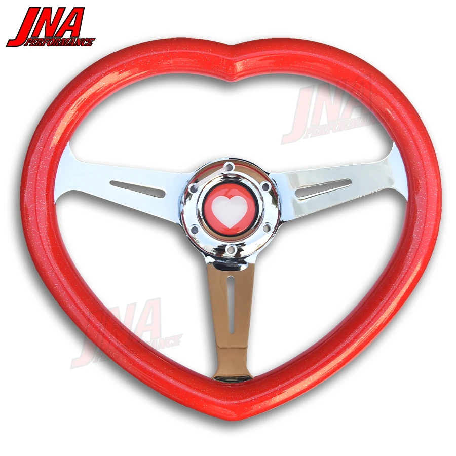 14inch Heart Steering Wheel Deep Corn Heart Steering Wheel JDM Tuning Sport Steering Wheel for Racing