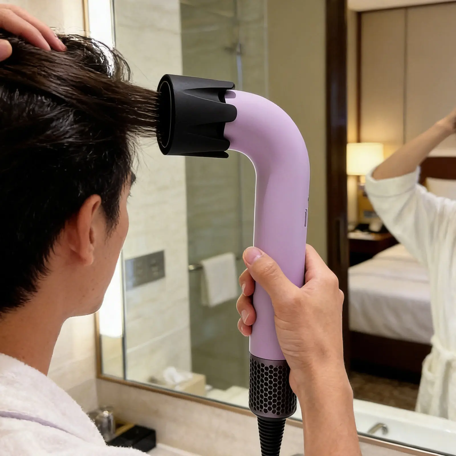 Silicone Protective Hair Dryer Cover Ultra-Thin High Elasticity Non Slip Grip Heat Resistant Blow Dryer Sleeve