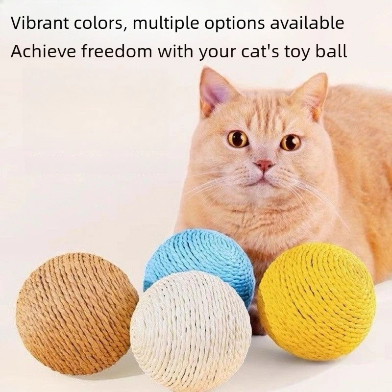 Cat Toy Extra Large Sisal Ball Paper Rope Ball Self-Entertainment Anti-Boring Durable Scratching And Biting Sound Ball - view 2