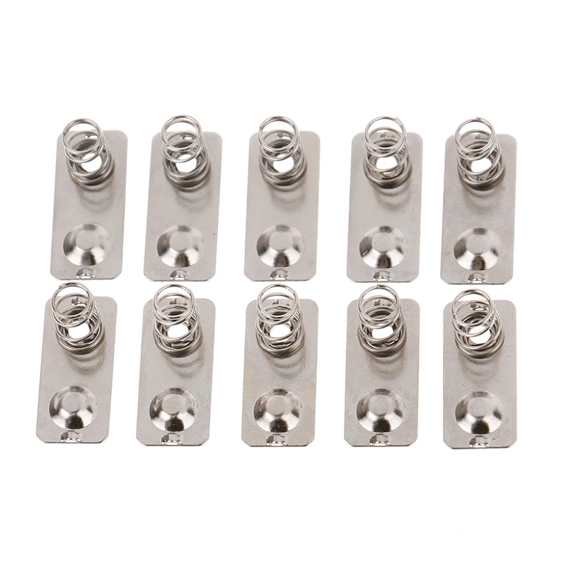 20 Pcs 21x9mm - + Replacement Metal Batteries Spring Contact Plate Silver Unidirectional Slot For AAA Battery Case