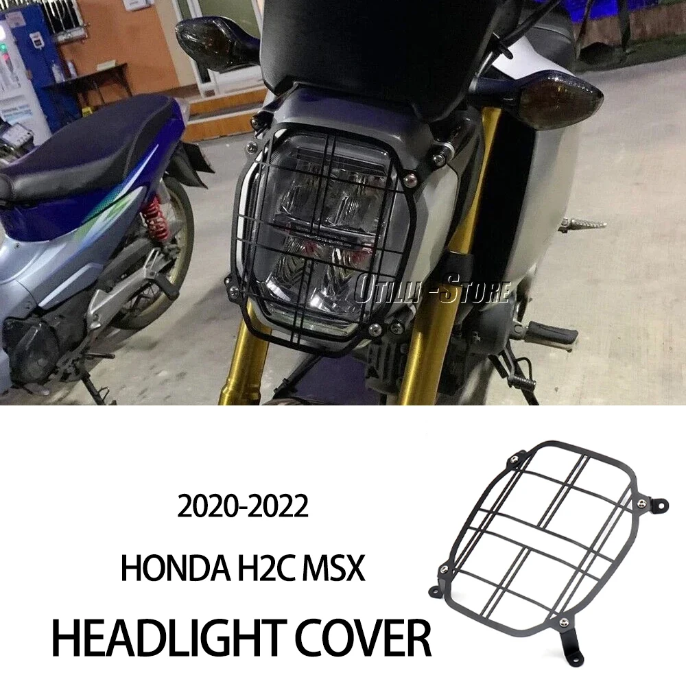 

New For Honda H2C MSX GROM 2020 2021 2022 Accessories Motorcycle Headlight Guard Head Metal Grill Cover Protectors H2C Msx Grom