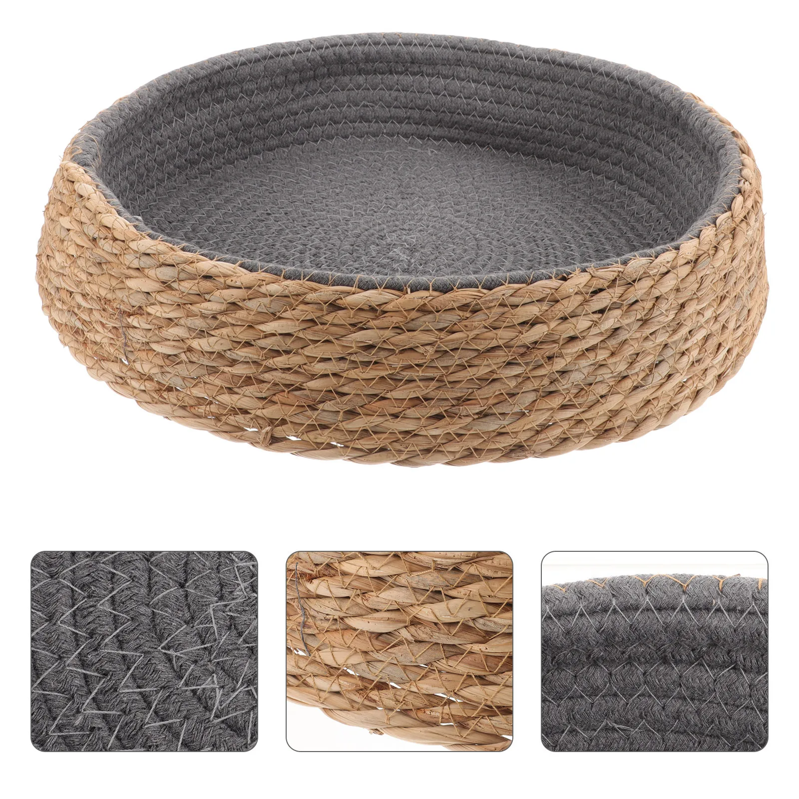 

Woven Pet Bed Round Shape Handcrafted Grass Cat Nest For Small Dogs Cats Durable Lightweight Warm Sleeping Cozy