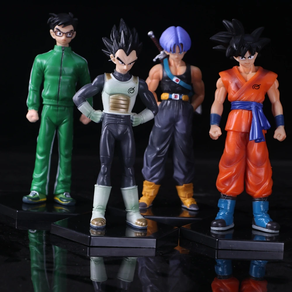 4Pcs/1Set Anime Dragon Ball Z Figure Future Trunks Son Gohan Chouzoushu Vegeta Son Goku Set Model Toy Gift Action Figure