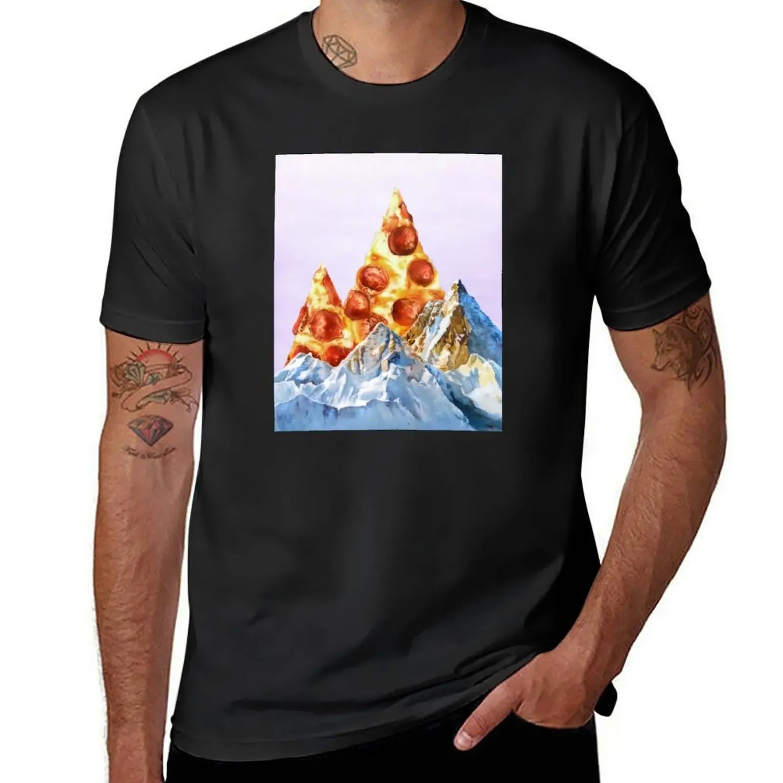 

Pepperoni Pizza Peaks T-Shirt oversized graphic tee oversizeds plain white t shirts men