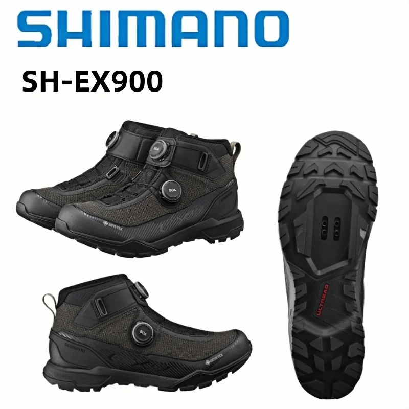 Shimano SH-EX900 Outdoor Travel Off-road Mountain Bike Self-Locking Riding Shoes Mid To High Shoe Upper Design Anti-slip