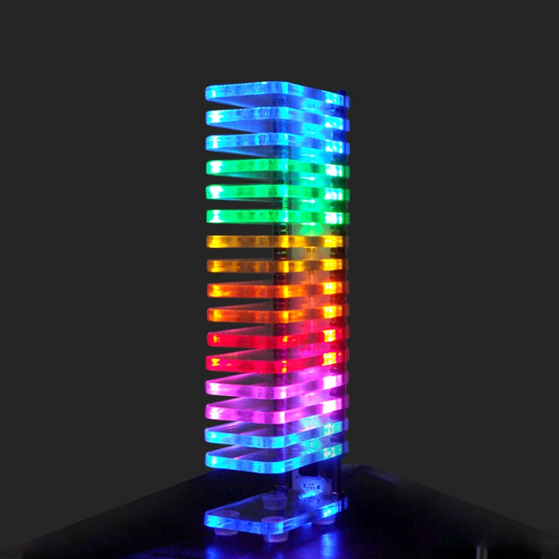 KS16 LED Music Audio Spectrum Indicator Fantasy Crystal Cube LED Home Theater DIY Kit Music Spectrum VU Tower