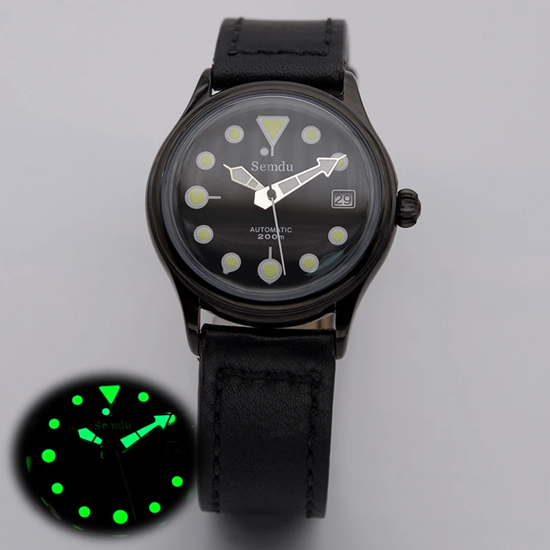 Semdu 38mm Men's Watch Stainless Steel European and American Business Leisure Automatic Mechanical Watch Waterproof Outdoor