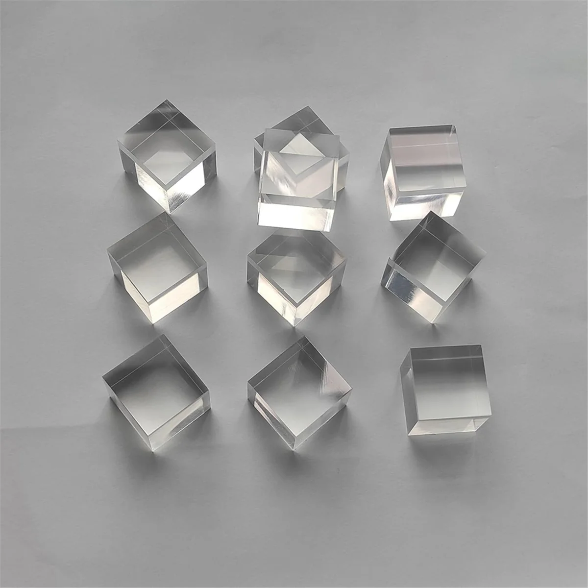 10 Pcs 1inch X 1inch X 1inch Clear Acrylic Square Squares Blocks - All Sides Polished, Plastic Square Rod Peg