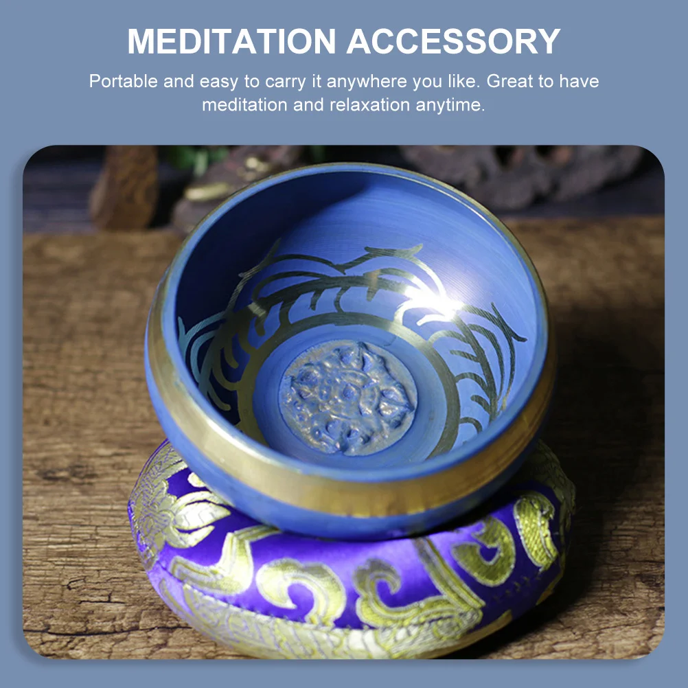 

1Set Tibetan Singing Bowl Meditation Sound Bowl for Yoga Copper Buddhism Accessory Stress Relief Decor