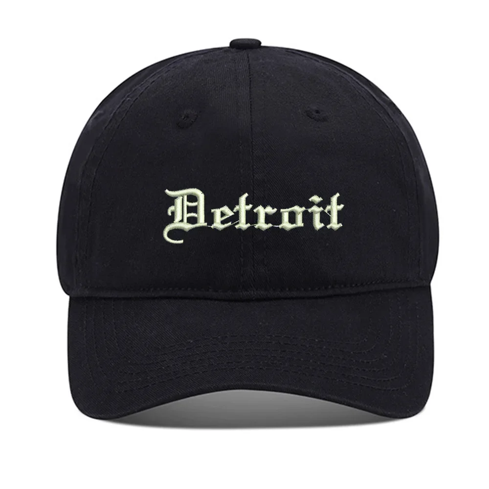 Lyprerazy Baseball Hat Detroit Classic Retro City Unisex Embroidery Baseball Cap Washed Cotton Embroidered Adjustable Cap