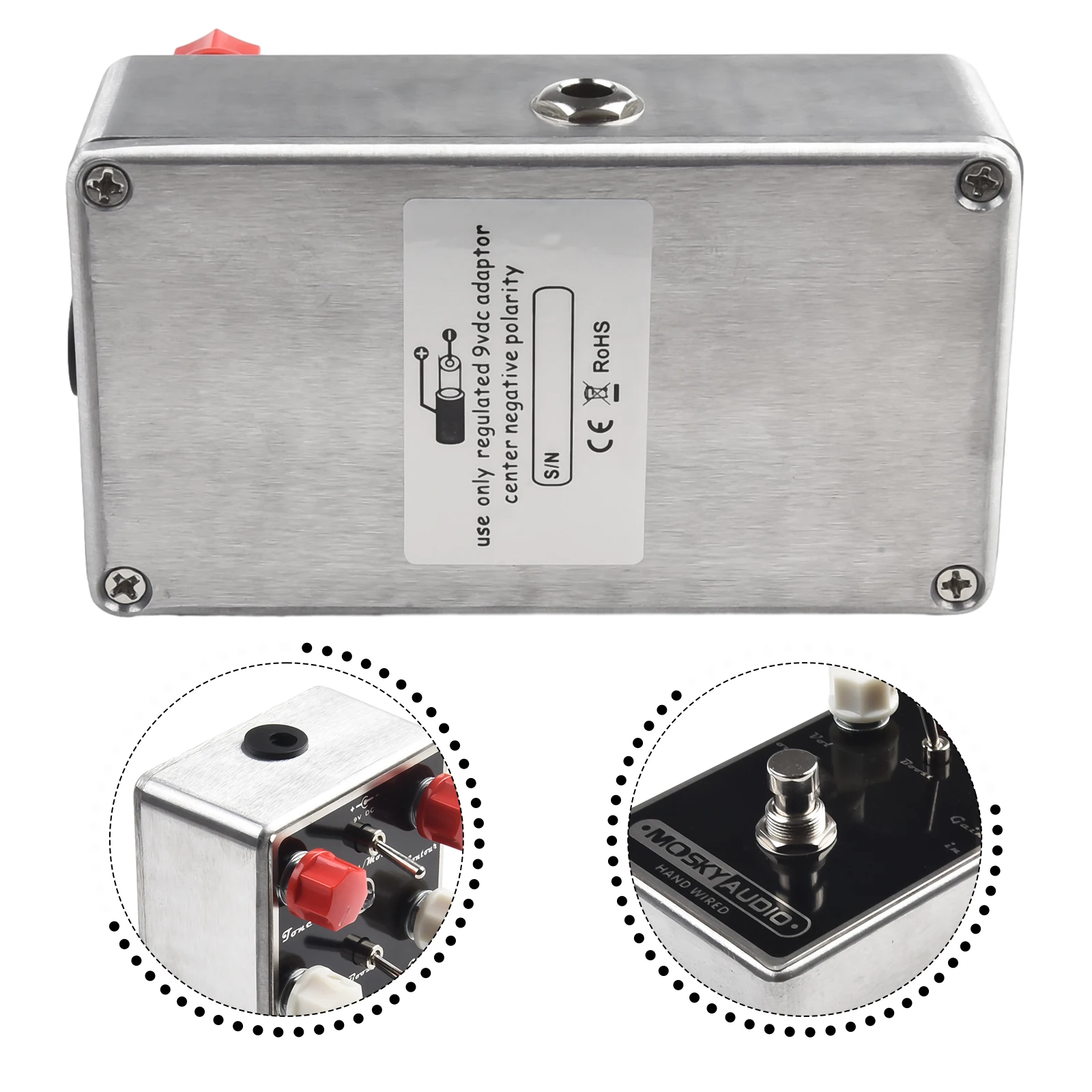 

Мультиэффект-педаль Distortion Overdrive Buffer Delay Reverb с индикатором состояния байпаса, совместимая с Mosky Brown