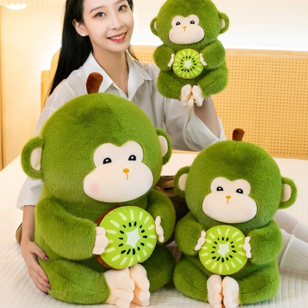 Kids Gifts Kiwifruit Monkey Plush Toy Kawaii Green Stuffed Monkey Doll Cartoon Cute Animal Plush Pillow Birthday Gift