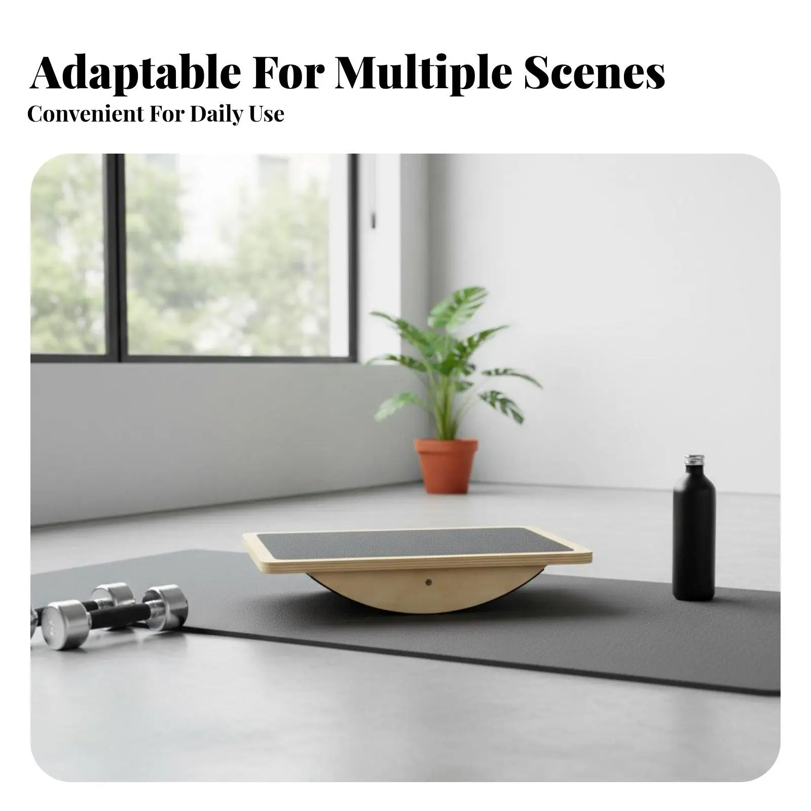 Curved Wooden Rocker Board for Balance Exercise and Physical Therapy for Home Gym and Office Use