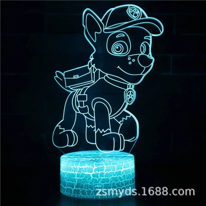 Cartoon Paw Patrol Series 3D lampa Anime figurka lampa stolik nocny Led lampka nocna kreatywne ozdoby zabawki dla dzieci prezenty urodzinowe