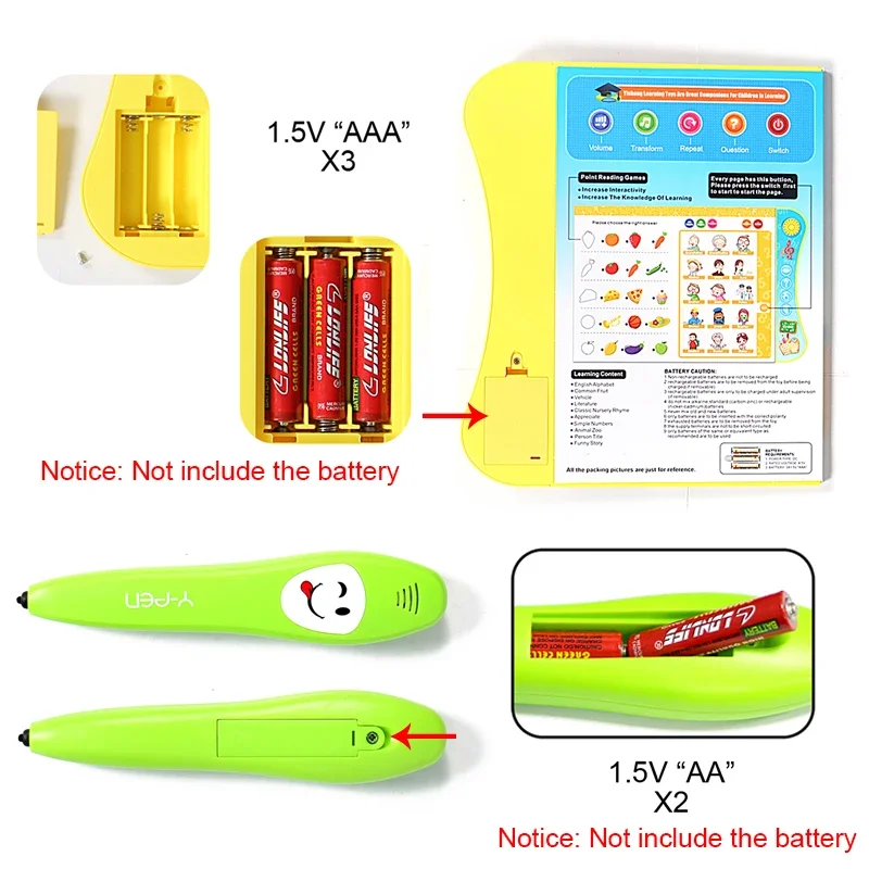 Leermachine voor kinderen Elektronische intercomboek Stemleerboek Plus Smart Pen Puntleesmachine Pen 3-6 jaar oud