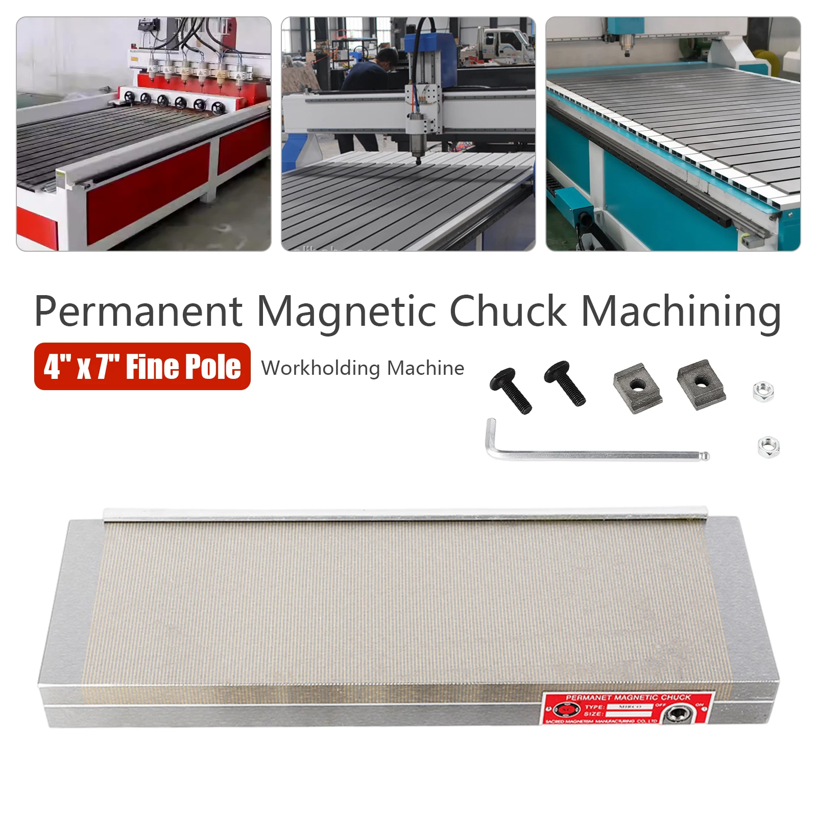 Imagem -04 - Permanent Magnetic Chuck Usinagem Workholding Machine Kits Pólo Fino x 7