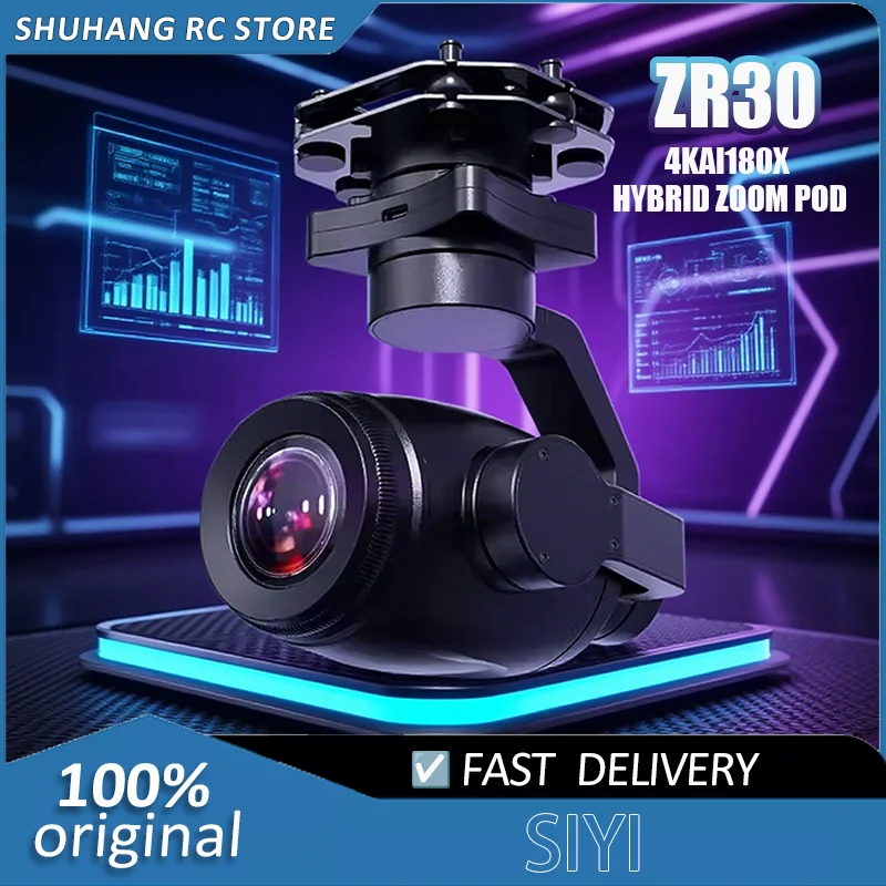 

SIYI ZR30 Hybrid 30X Optical Pod Zoom Gimbal Camera 4K 8MP 180X with AI Smart Identify and Tracking 1/2.7